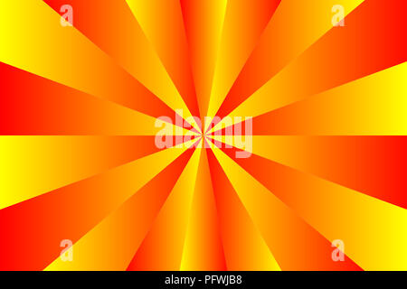 Résumé motif dégradé sunburst, rouge et jaune ray couleurs. Motif géométrique. Banque D'Images
