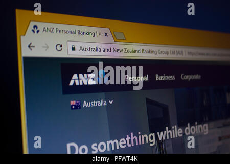 Australia and New Zealand Banking Group Website Homepage Banque D'Images