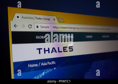 Page d'accueil du site du Groupe Thales Banque D'Images