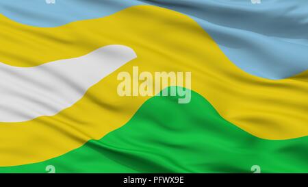 La ville de San Jose del Guaviare, drapeau de la Colombie, vue rapprochée Banque D'Images