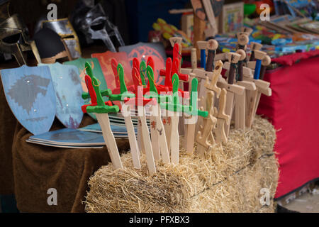 Épées en bois Banque D'Images