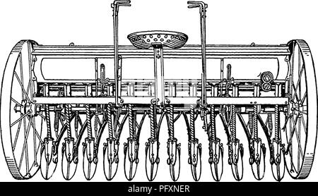 . La productivité des sols ; les éléments fondamentaux de la réussite de la gestion des sols et à la rentabilité de la production agricole. Les sols. 157 EXERCICES VS SEMOIRS À LA VOLÉE en cours d'utilisation (Fig. 98). Ces semoirs sont recommandés pour les sols sablonneux et quand les difficultés de l'expérience dans la plantation, en raison de vents violents soufflant le sol et displacmg la semence. Dans les deux cas, le sol est pressée fermement sur et autour de la germination des semences ; ce qui rend plus sûr, et, en cas de soufflage, la semence avec le sol enfoncé autour d'elle est tenue plus fermement. D'autres exercices sont indiqués dans les figures 99 à lOL Il est particulièrement souhaitable d'avoir une excellente couche quand s Banque D'Images