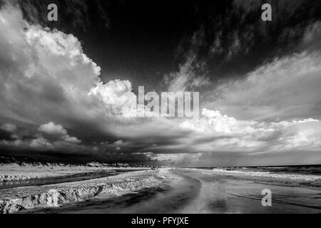 Photo de plage destin noir et blanc Banque D'Images