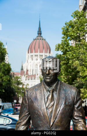 Statue de Ronald Reagan Budapest Banque D'Images