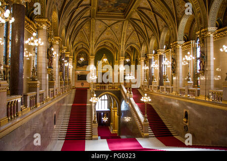 Le Parlement hongrois de l'intérieur du bâtiment Banque D'Images