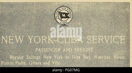 . L'examen de Cuba. . ^j- - ' ^ UN C. Veuillez noter que ces images sont extraites de la page numérisée des images qui peuvent avoir été retouchées numériquement pour plus de lisibilité - coloration et l'aspect de ces illustrations ne peut pas parfaitement ressembler à l'œuvre originale.. Munson Steamship Line. New York : Munson Steamship Line Banque D'Images