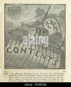 Libre à partir de la page 13 de "La tragédie de la mer ; ou douleur sur l'océan, lac et rivière, d'un naufrage, la peste, la famine et l'incendie". Banque D'Images