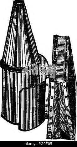 . Du miel pour l'argent. Les abeilles ; le miel. Fig. 4.-cadre, avec Shefet d Comb Foundation. Depuis environ un an, un brevet a été souscrite pour une très en- plan génial pour fixer solidement à la fondation peigne frames. La barre supérieure, qui est la moitié d'un pouce d'épaisseur, a vu deux larges rainures le long de sa face inférieure, l'un étant au milieu. Dans cette gorge du bord de la fondation est in- sérée, et dans l'autre un coin étroit avec les pointes forcé ts des doigts. Une très légère pression sur le coin est suffisante pour tenir la feuille de fondation si fermement qu'il ne peut être tiré sans blessures. Un appareil de Banque D'Images