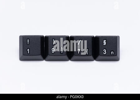 Touches de clavier noir avec différents noms ou mots années Banque D'Images
