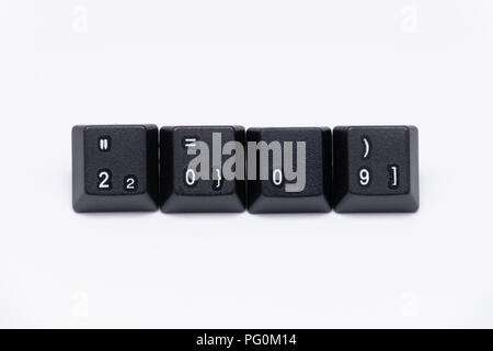 Touches de clavier noir avec différents noms ou mots années Banque D'Images