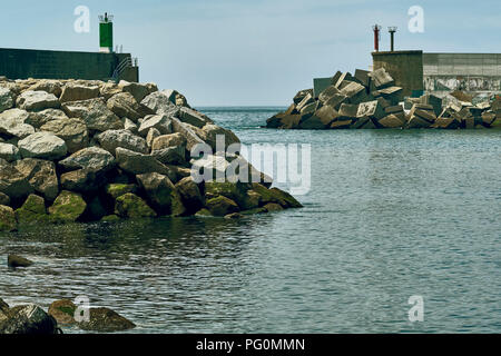 Vue sur le village de pêcheurs de La Guardia - Orense - province de Pontevedra, Galice, Espagne, Europe Banque D'Images