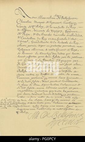 Libre à partir de la page 289 de "Histoire de la ville de Roye. [Avec plaques, y compris le télécopieur, et plans.]' . Banque D'Images