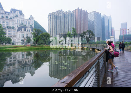 Ville de Guiyang. Guo Hua Yuan ville. C'est actuellement le plus grand projet de réaménagement urbain en Chine. Banque D'Images