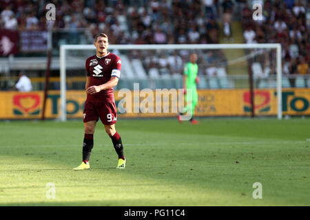 Andrea Belotti de Torino FC en action au cours de la série d'un match de football entre Torino Fc et l'AS Roma. Banque D'Images