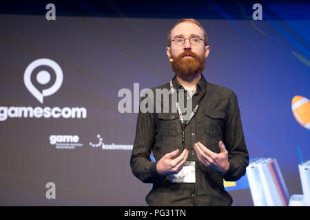 Cologne, Allemagne. Août 21, 2018. Michel KOCH, directeur créatif chez Square Enix, l'ouverture de la gamescom à Cologne le 21.08.2018, l'utilisation de crédit dans le monde entier | : dpa/Alamy Live News Banque D'Images