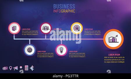 Vector illustration Infographie pour les entreprises de conception de modèle de modèle de présentation, business planning, marketing ou n'importe quel but. Illustration de Vecteur