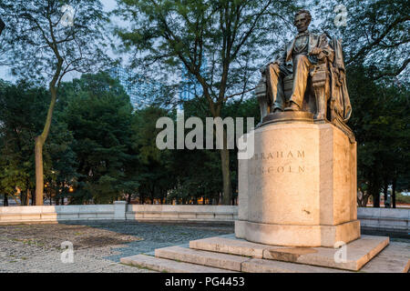 Statue d'Abraham Lincoln à Grant Park Banque D'Images