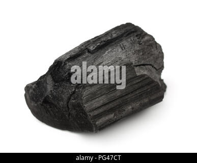 Un morceau de charbon isolated on white Banque D'Images