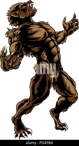 Scary Monster loup-garou Illustration de Vecteur