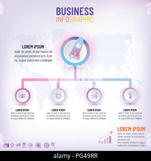 Présentation de l'entreprise concept créatif infographie avec 4 options, les étapes, les processus. Vector illustration Illustration de Vecteur