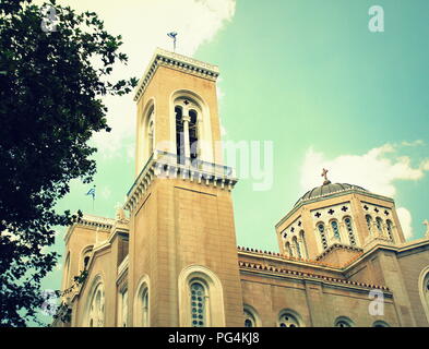 Christian principale cathédrale orthodoxe Métropolitaine de l'ensemble de la Grèce à Athènes Banque D'Images