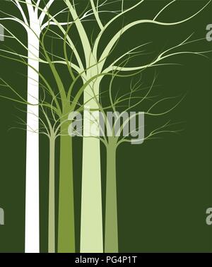 Contexte naturel d'arbres sans feuilles Illustration de Vecteur
