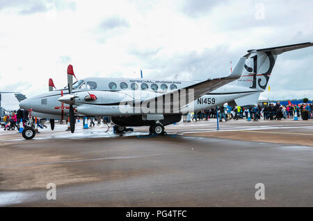 Missions spéciales Beechcraft King Air 350ER au Royal International Air Tattoo, riat, RAF Fairford, Royaume-Uni. Version militaire Banque D'Images