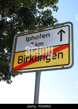 Signe de la ville village allemand Birklingen en Bavière Banque D'Images