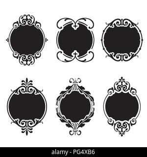 Ensemble de motifs décoratifs ronds et circulaire pour les cadres de conception et bannières Illustration de Vecteur