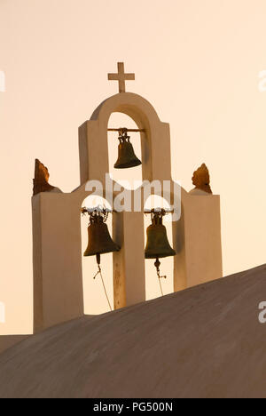 Imerovigli Santorini church bell tower Banque D'Images
