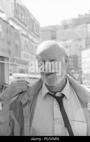L'écrivain américain Lawrence Ferlinghetti sur Capri en 1990. Banque D'Images