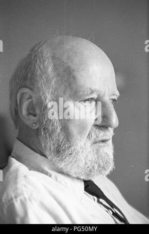 L'écrivain américain Lawrence Ferlinghetti sur Capri en 1990. Banque D'Images