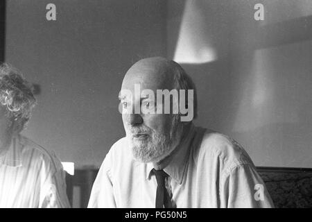 L'écrivain américain Lawrence Ferlinghetti sur Capri en 1990. Banque D'Images