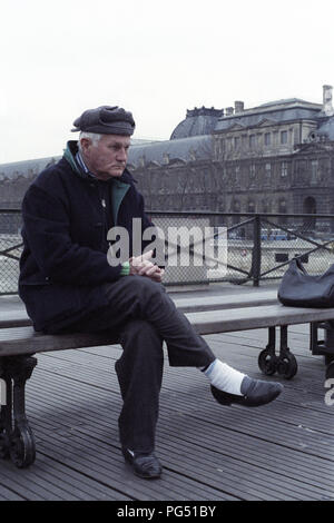 L'écrivain tchèque Bohumil Hrabal à Paris en 1990. Banque D'Images