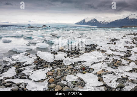 Glacier Islande Glacier Jökulsárlón, lagoon Lagoon Banque D'Images