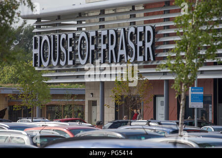 Stock photo datée du 21 août 2018 présente le House of Fraser department store à Rushden,Northants.L'entreprise a été récemment repris par Mike Ashley. Banque D'Images