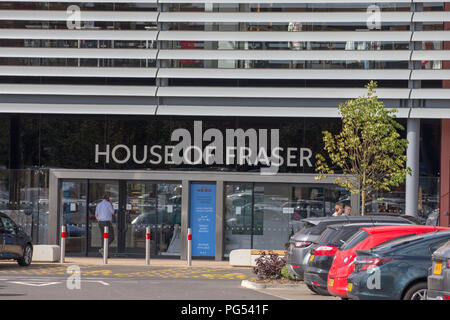 Stock photo datée du 21 août 2018 présente le House of Fraser department store à Rushden,Northants.L'entreprise a été récemment repris par Mike Ashley. Banque D'Images