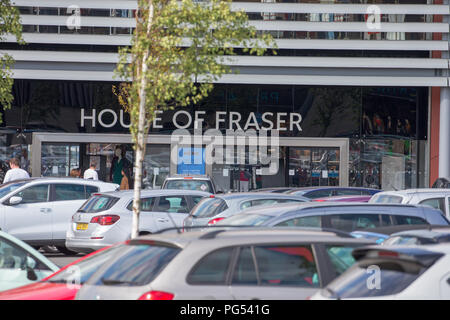 Stock photo datée du 21 août 2018 présente le House of Fraser department store à Rushden,Northants.L'entreprise a été récemment repris par Mike Ashley. Banque D'Images