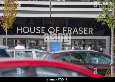 Stock photo datée du 21 août 2018 présente le House of Fraser department store à Rushden,Northants.L'entreprise a été récemment repris par Mike Ashley. Banque D'Images