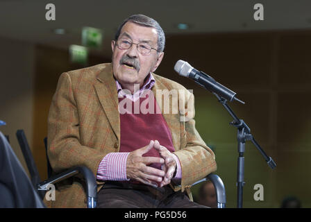 Berlin, DEU, 26.06.2013 : Portrait Guenter Grass, écrivain allemand à la présentation du livre de Willy-Brandt-House : Willy Brandt et Guenter Grass : l'échange de lettres avec Guenter Grass, écrivain et Peer Steinbrueck, SPD-politicien et candidat de chancelier. Lire par Burghart Klaussner et Dieter Mann, acteurs Banque D'Images