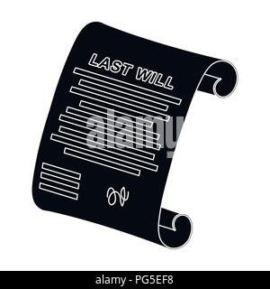 Dernier icône dans black design isolé sur fond blanc. Cérémonie funéraire stock symbol vector illustration. Illustration de Vecteur