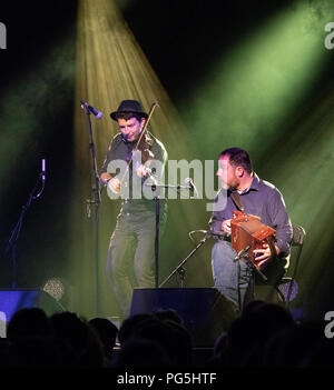 Cara Dillon Concert à Sidmouth Folk Festival dans le rectangle de jambon le 8 août 2018 Banque D'Images