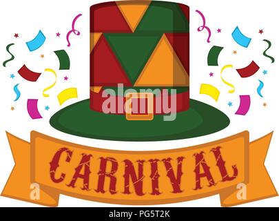 Carnival hat avec ornements parti Illustration de Vecteur