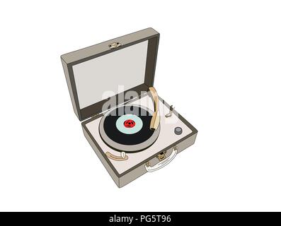 Vintage box record player vector illustration. Illustration de Vecteur