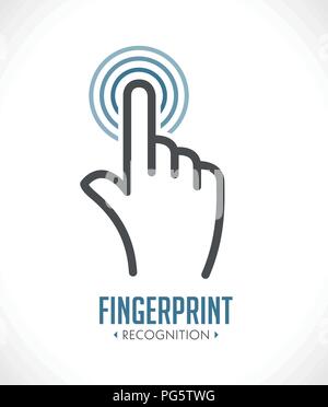 Logo - la reconnaissance des empreintes digitales - concept de système de contrôle d'accès biométrique Illustration de Vecteur