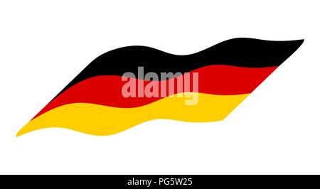 Drapeau Allemagne conception vecteur d'onde simple isolé sur fond blanc Illustration de Vecteur