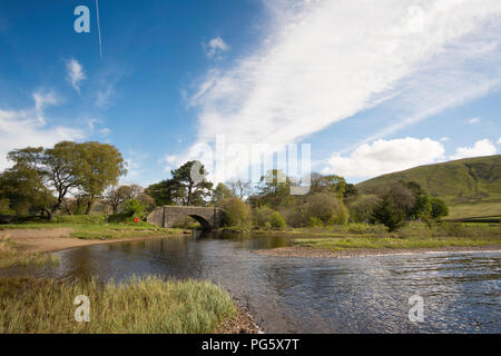 Le vieux pont de pierre à Tibbie Shiels Inn, au large de la route Selkirk à Moffat, Scottish Borders, Scotland, UK Banque D'Images