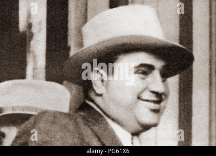 Alphonse Gabriel Capone, 1899 - 1947, parfois connu sous le surnom de 'Scarface'. American Gangster et d'affaires. À partir de ces années, publié en 1938. Banque D'Images