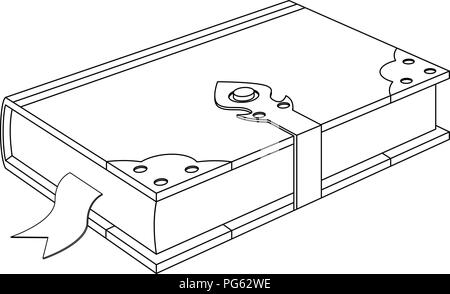 Livre vintage. Contours vector illustration Illustration de Vecteur