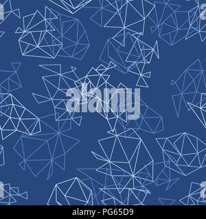 Technologie Seamless background scientifique avec des formes triangle indigo Illustration de Vecteur
